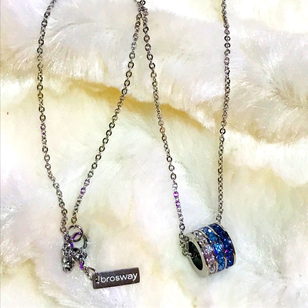 Brosway Italia blue crystal charm necklace